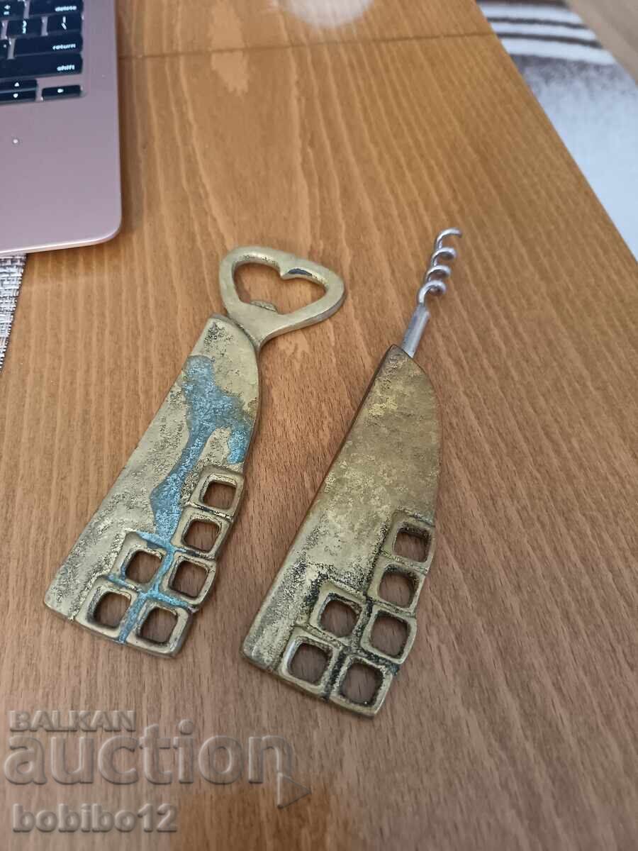 Licitație Set de desfăcătoare vintage din alamă masivă