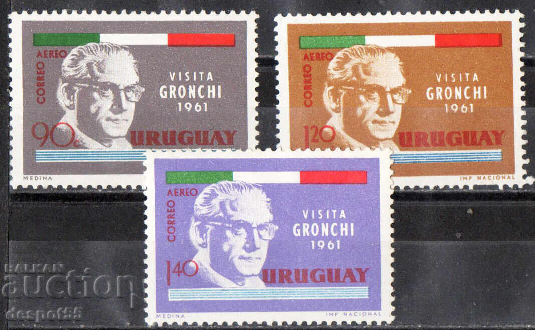 1961. Uruguay. Vizita președintelui Italiei, G. Gronchi