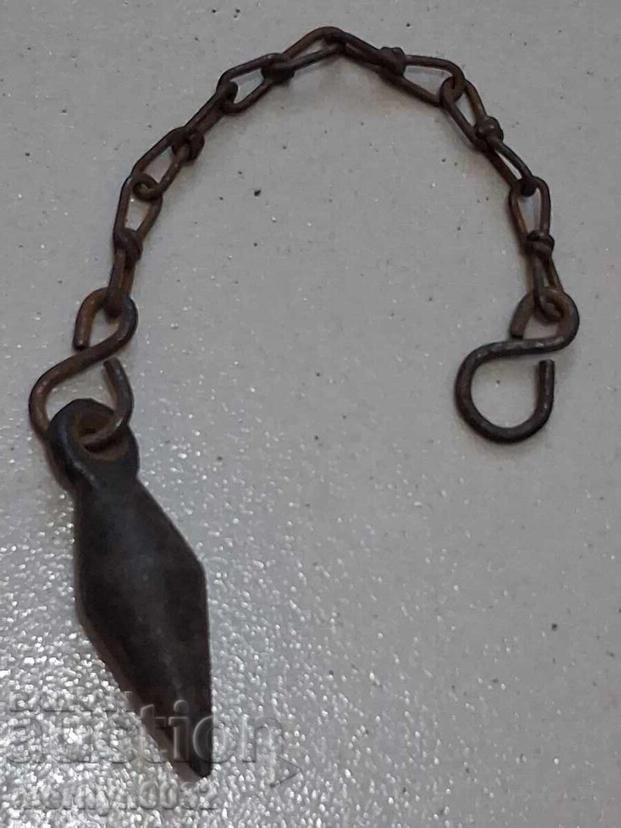 Veche greutate de fir cu plumb otomană instrument fier forjat RAR - 5 Veche greutate de fir cu plumb otomană instrument fier forjat RAR - 5