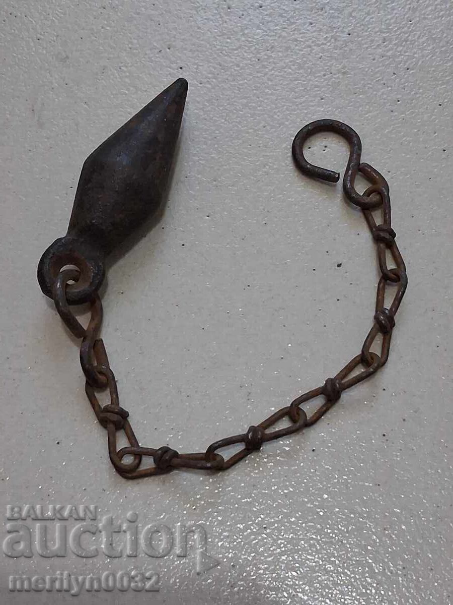 Veche greutate de fir cu plumb otomană instrument fier forjat RAR - 7 Veche greutate de fir cu plumb otomană instrument fier forjat RAR - 7