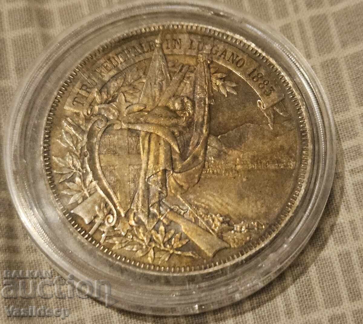 5 Francs - Switzerland 1883, Lugano. Silver with price € 350.00 | 684.54 BGN