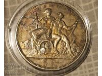 5 franci - Elveția 1883, Lugano. Argint