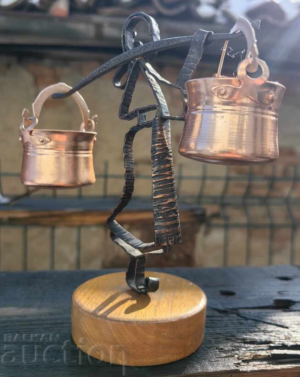 FIGURĂ METALICĂ ETNO, STATUETĂ, CAL DE MENTĂ - 7