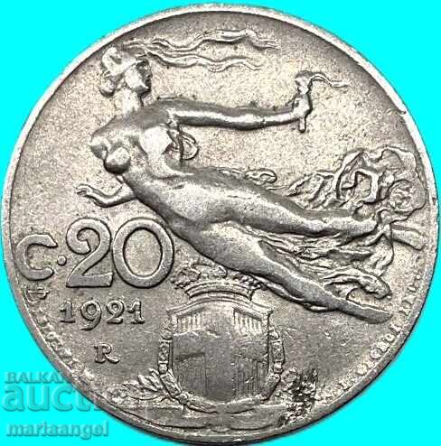 Auction  20 centesimi 1921 Italy