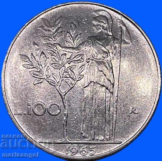 Licitație 100 Lire 1965 Italia Athena Pallas