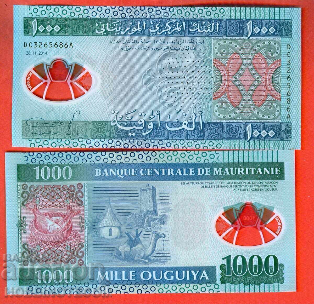 MAURITANIA Mauritania 1000 1,000 Ouguiya issue 2014 UNC POLYMER