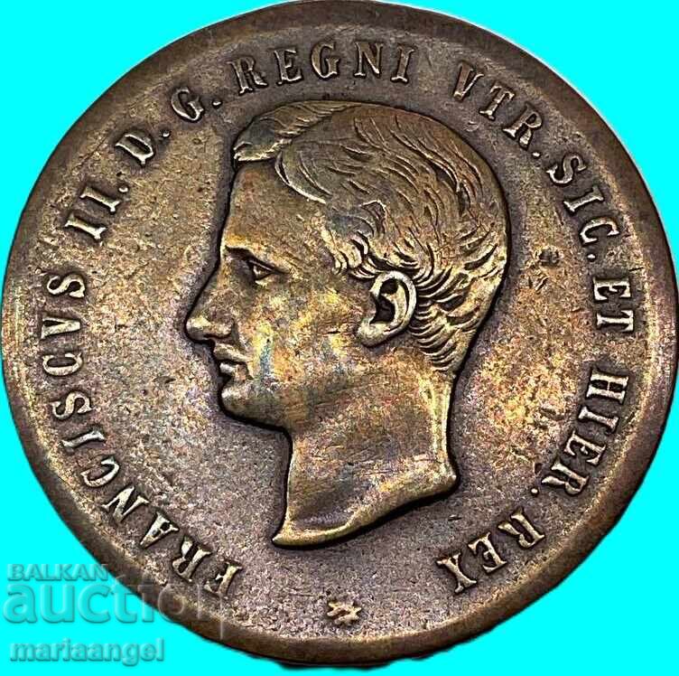 Napoli și Sicilia 2 tornesi 1859 6,28g Francisc Italia - 5