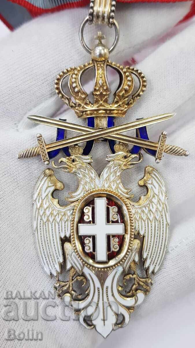 Licitație Foarte rar ordin "VULTURUL ALB" clasa a III-a Regatul Serbiei