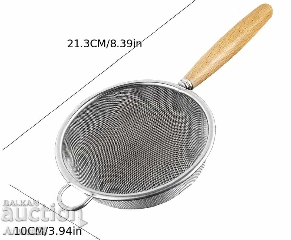 Delivery of Strainer with a wooden handle
