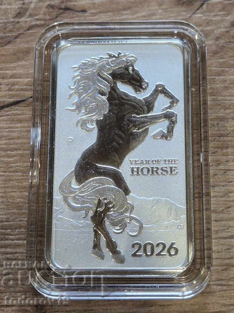 Δημοπρασία Ασήμι 1 oz Ράβδος "Έτος του Αλόγου" 2026