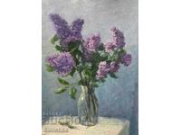 Авторска картина, маслена живопис. Цветя. Люляк.