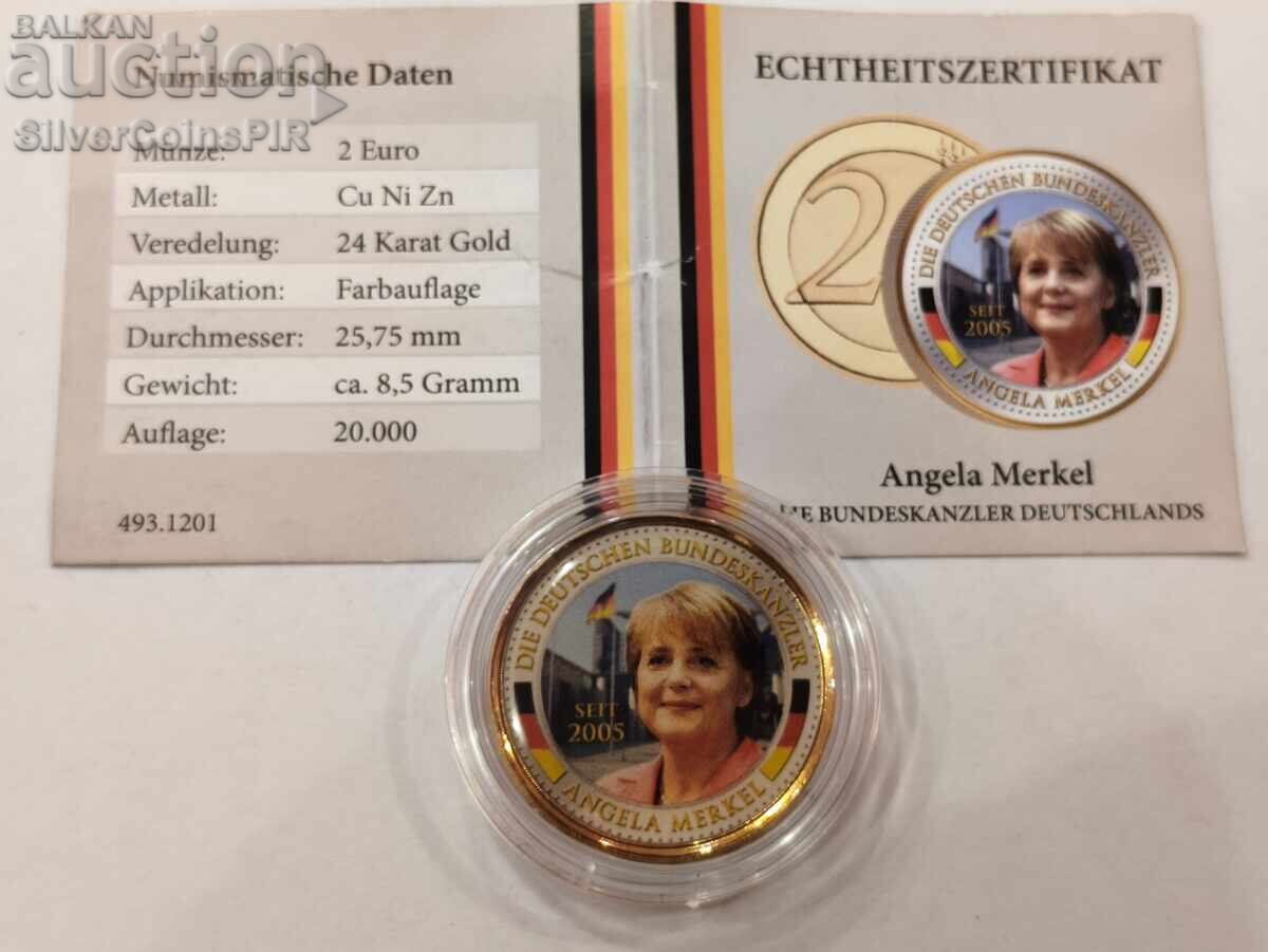 Monedă 2 Euro Angela Merkel Cancelar al Germaniei 2023 cu preț € 9.00 | 17.60 BGN Monedă 2 Euro Angela Merkel Cancelar al Germaniei 2023 cu preț € 9.00 | 17.60 BGN