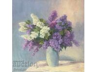 Pictură de autor, pictură în ulei. Flori. Parfum de liliac