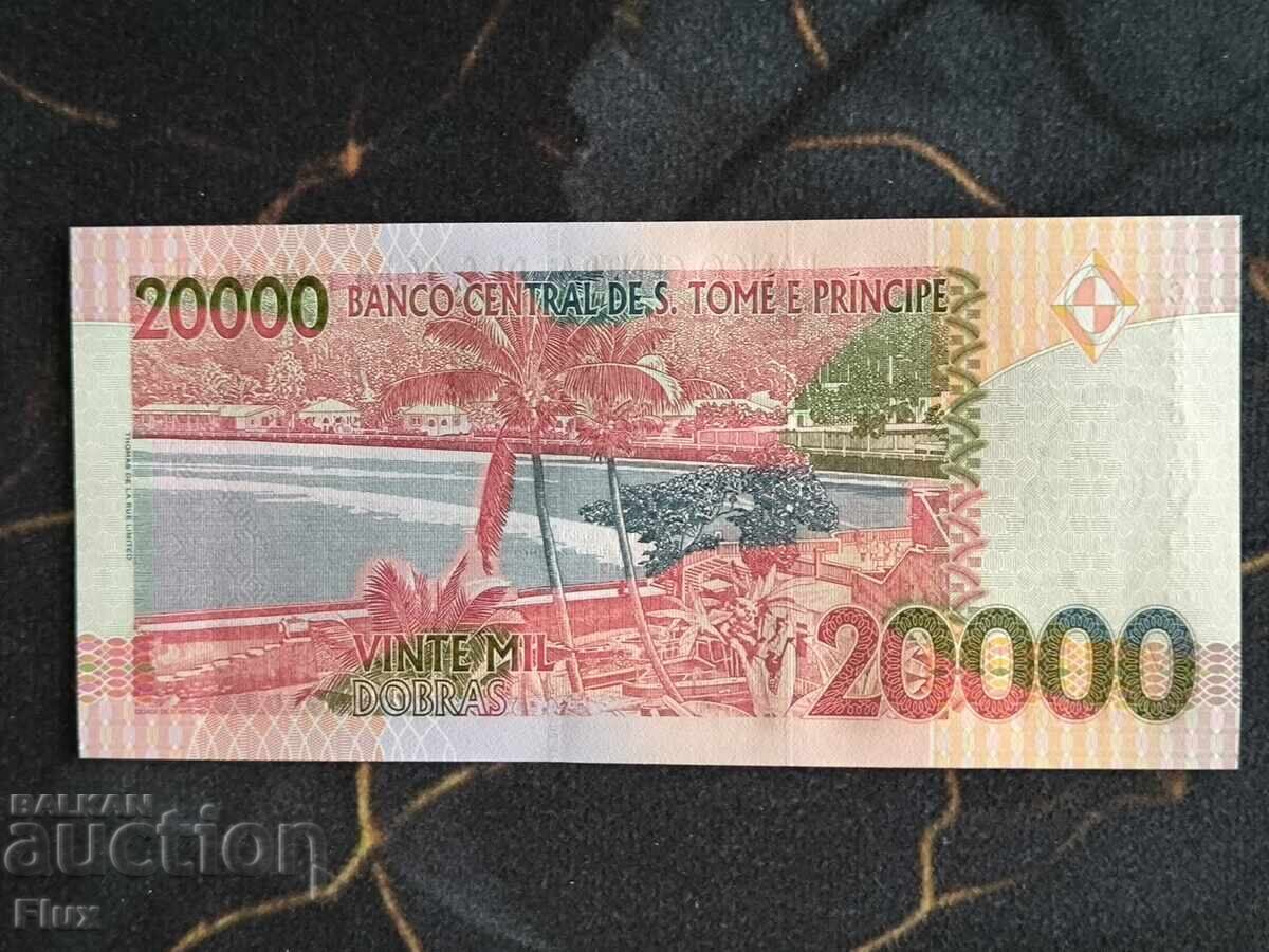 Bancnotă - São Tomé și Príncipe - 20000 Dobras UNC | 2013 cu preț € 6.00 | 11.74 BGN Bancnotă - São Tomé și Príncipe - 20000 Dobras UNC | 2013 cu preț € 6.00 | 11.74 BGN