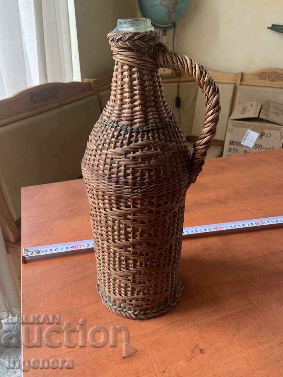DAMIGEANĂ STICLĂ STICLĂ UNICĂ ÎMPLETITURĂ VECHE - 3 LITRI