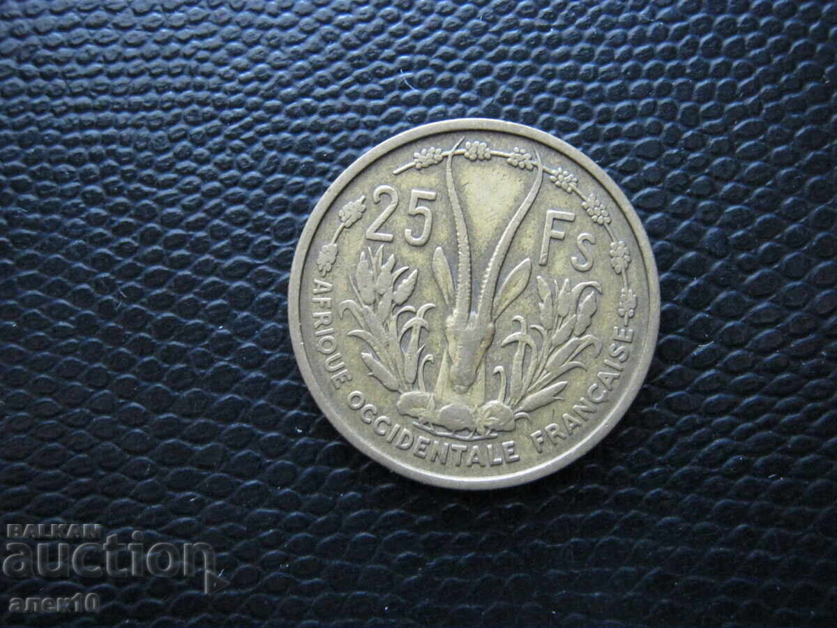 French West Africa 25 francs 1956