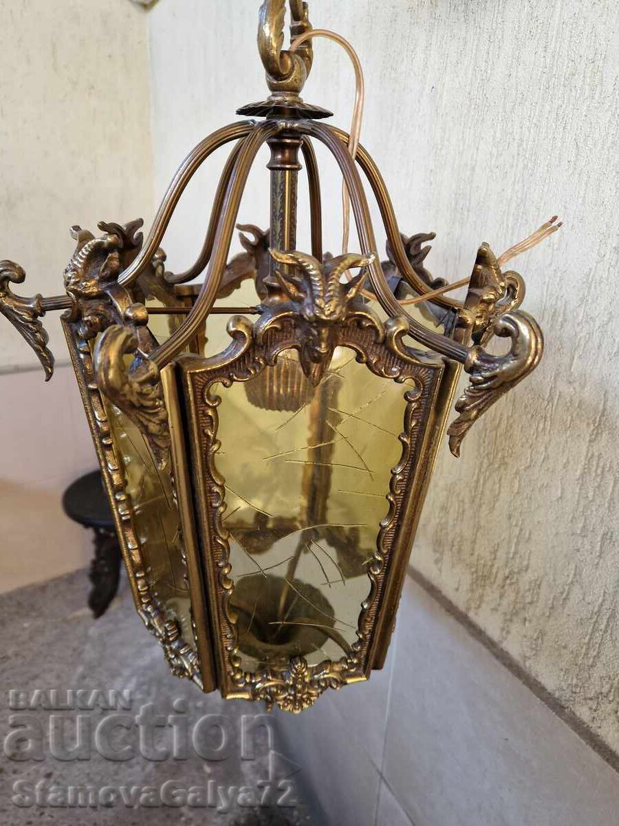 Unique antique French bronze Empire style chandelier - 5