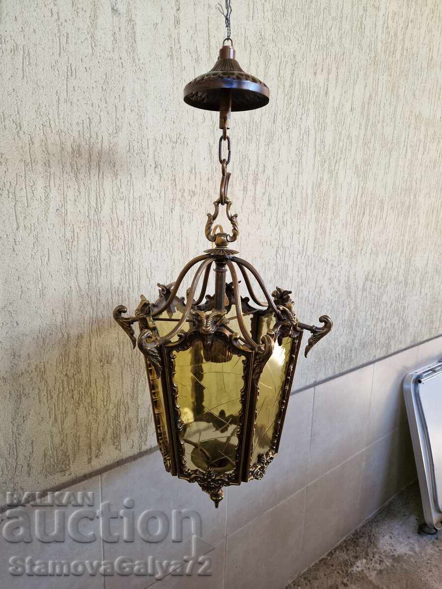 Unique antique French bronze Empire style chandelier