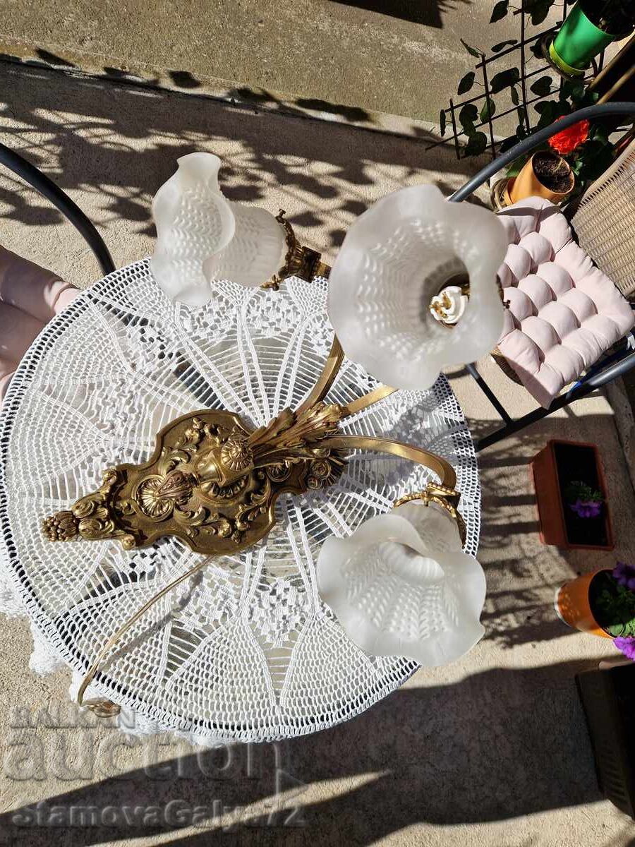 Unică aplică franțuzească mare din bronz, stil Empire, antichitate - 6