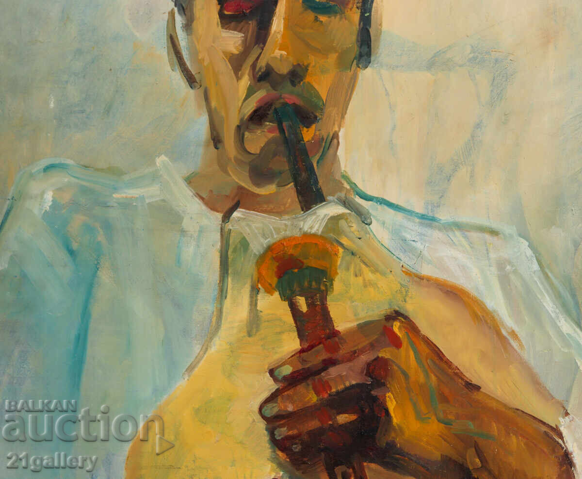 Rada Krachanova pictură în ulei portret Cimpoier - 5