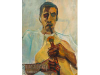 Rada Krachanova oil painting portrait Bagpiper