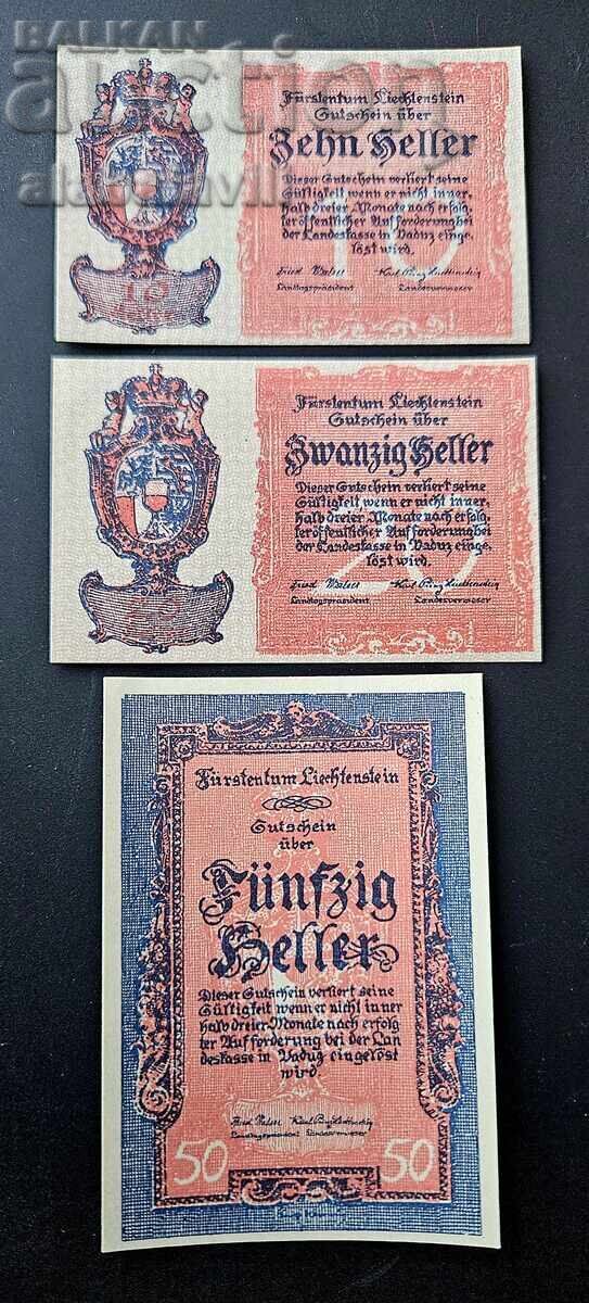 Liechtenstein set 10, 20 și 50 haleri 1920