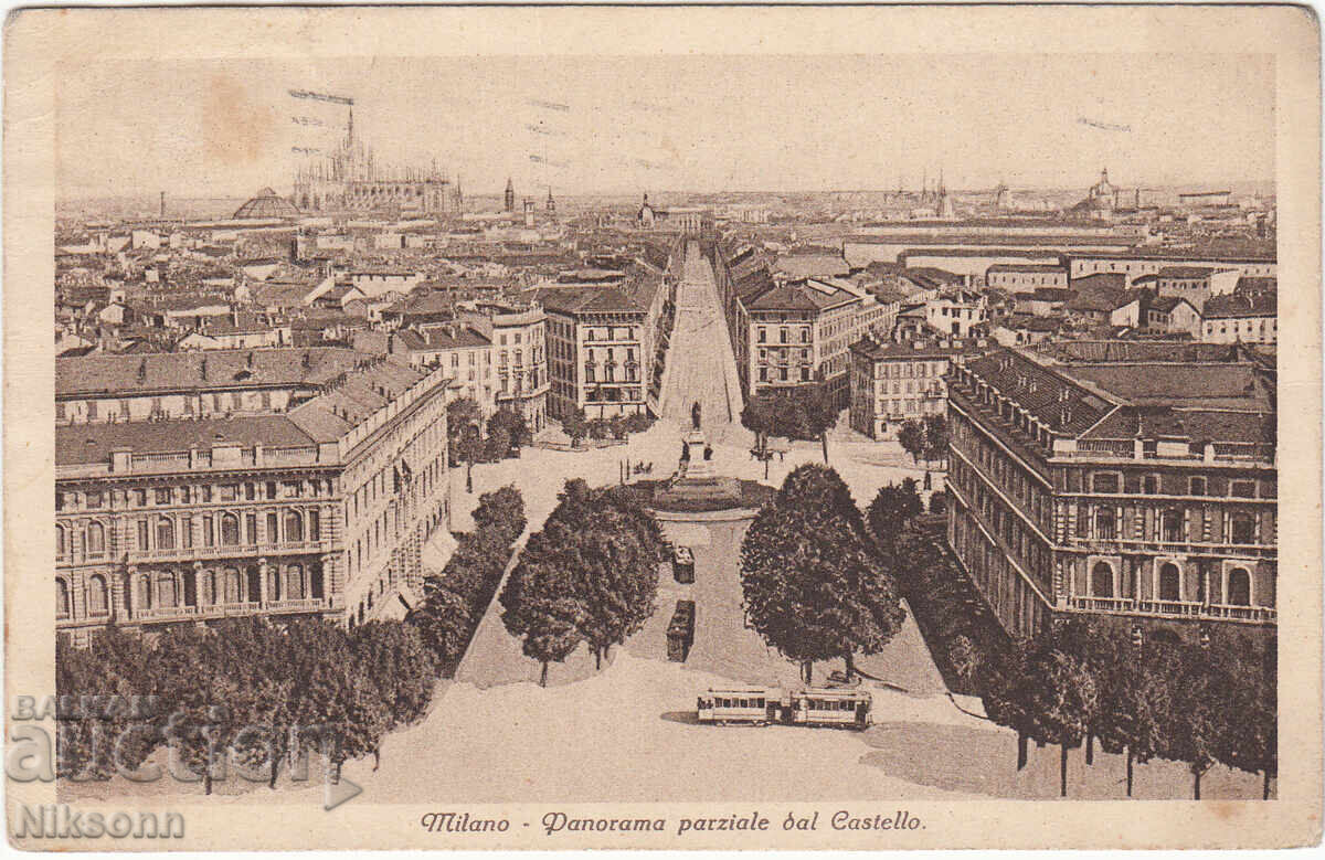 Carte poștală din Milano către Eski Cuma 1926