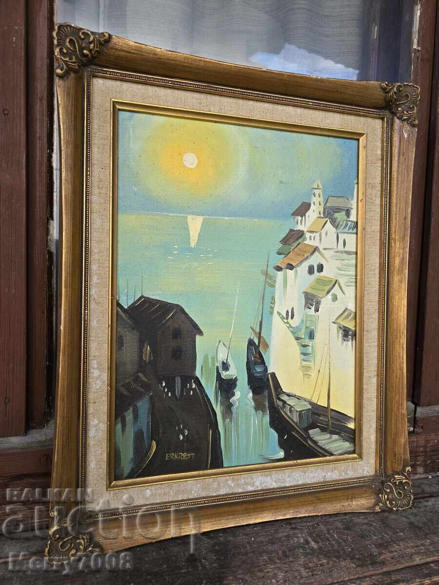 Vând tablou în ulei pe placaj, cu dimensiunile 50 cm pe 40 cm! cu preț € 45.00 | 88.01 BGN