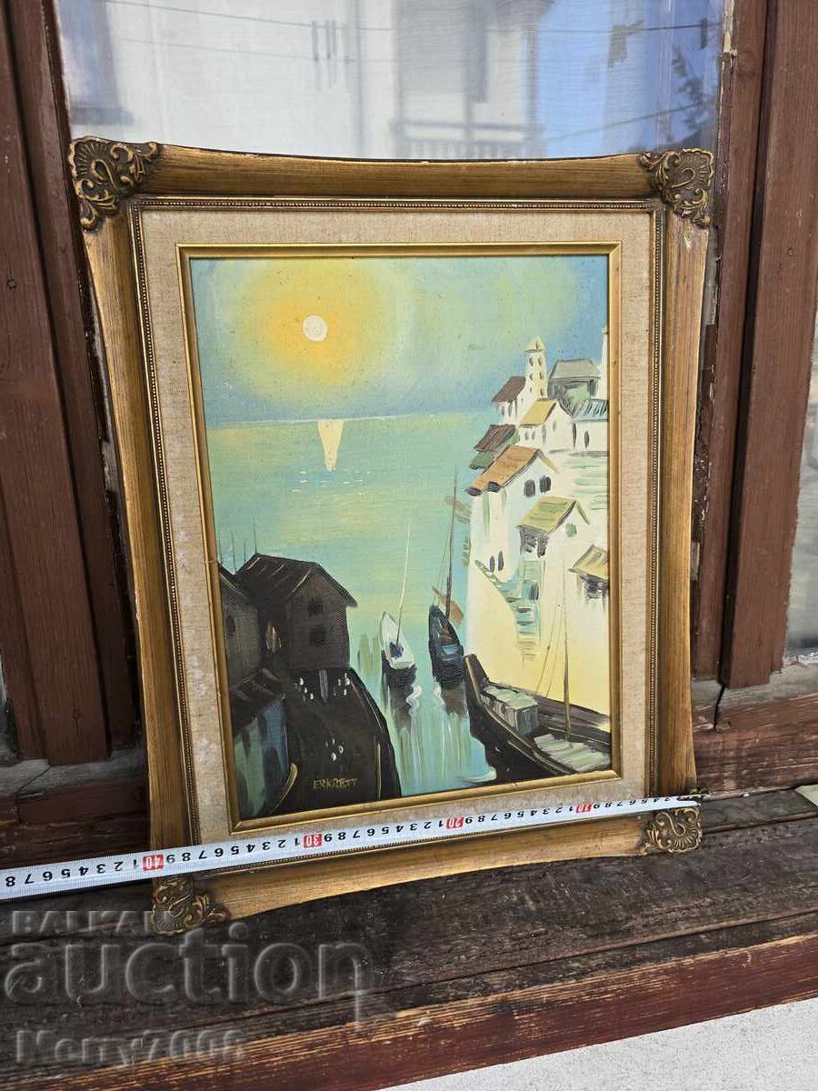 Vând tablou în ulei pe placaj, cu dimensiunile 50 cm pe 40 cm! - 6