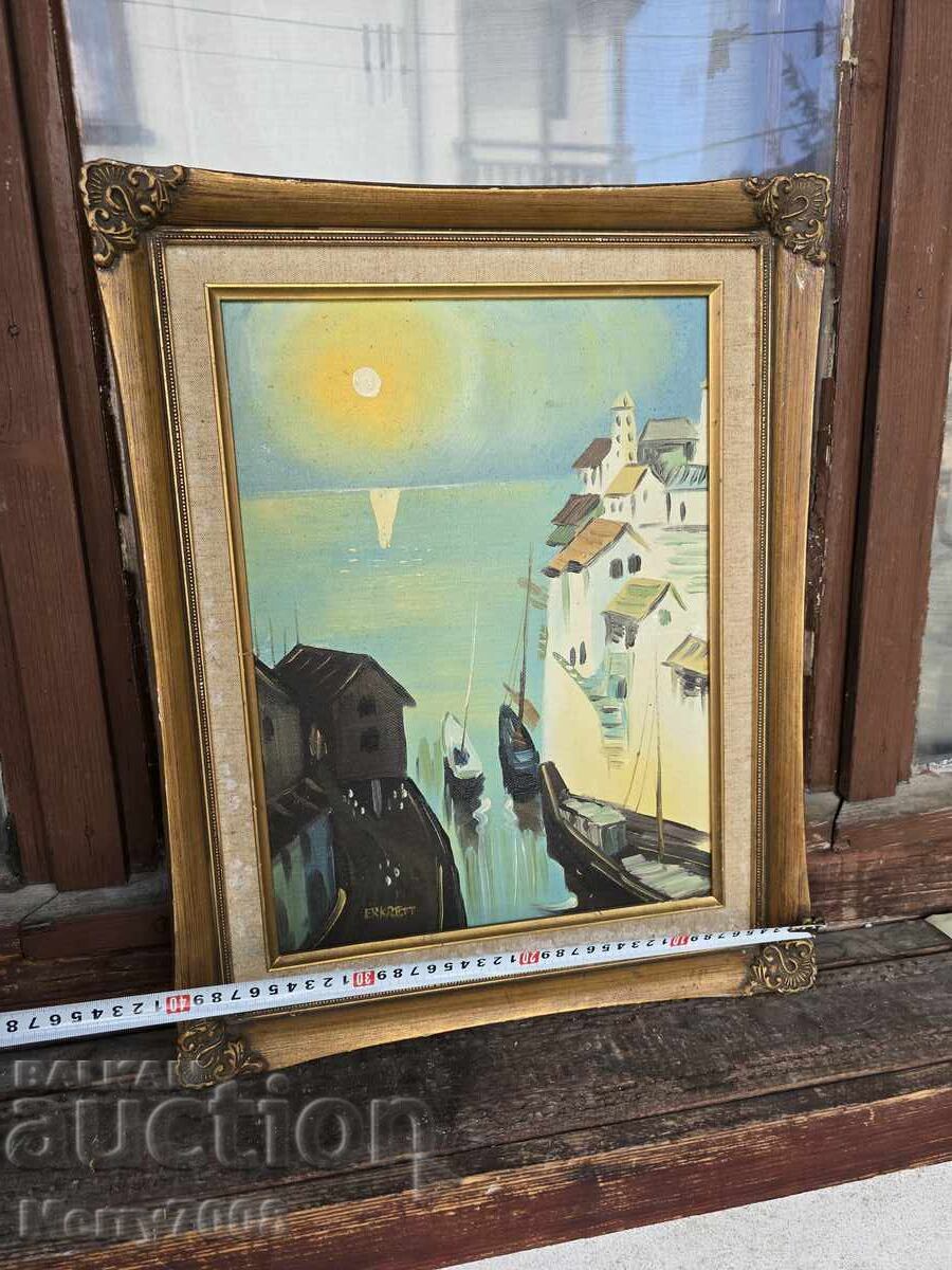 Vând tablou în ulei pe placaj, cu dimensiunile 50 cm pe 40 cm! - 6