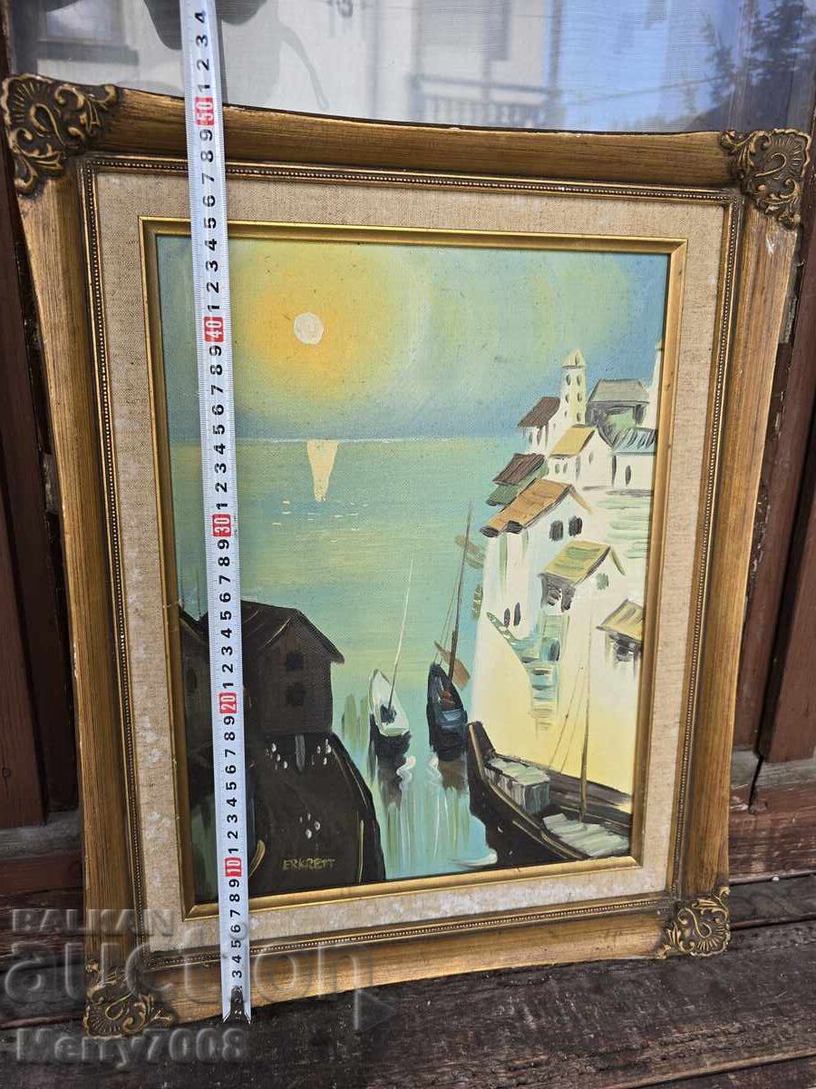 Vând tablou în ulei pe placaj, cu dimensiunile 50 cm pe 40 cm! - 7