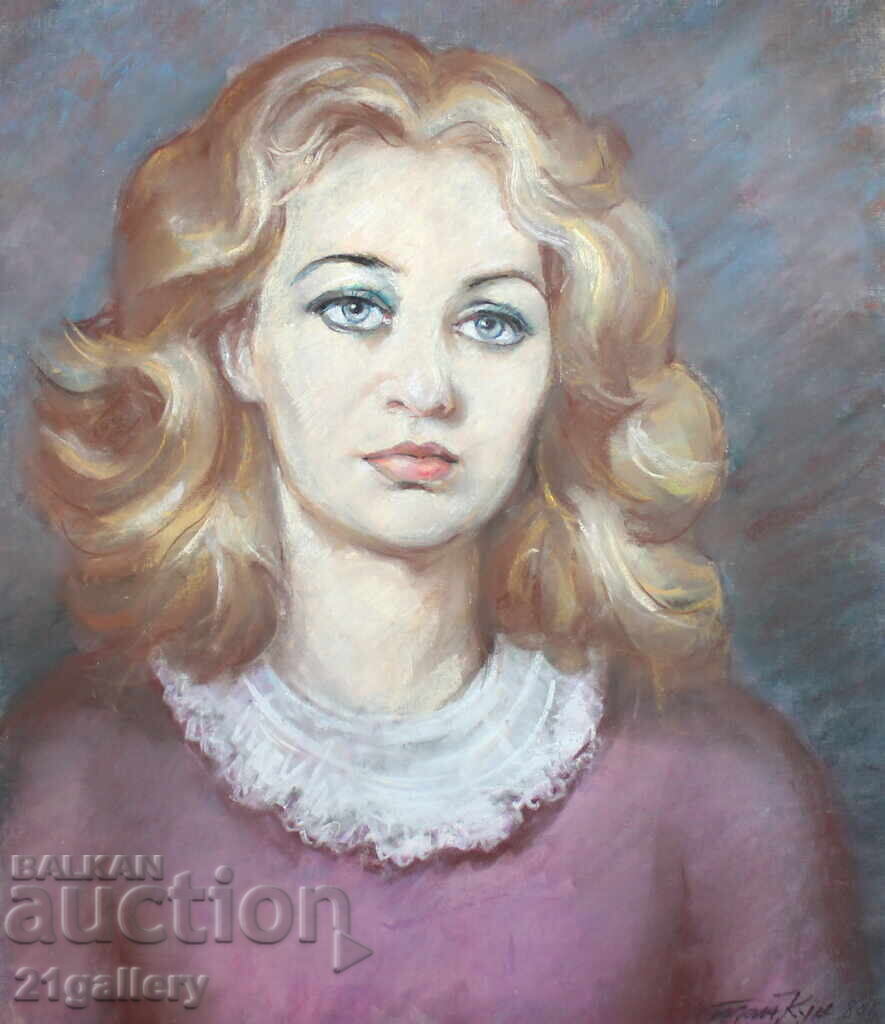Tancho Kunev - Tankun (1930-2010) portret în pastel Tancho Kunev - Tankun (1930-2010) portret în pastel