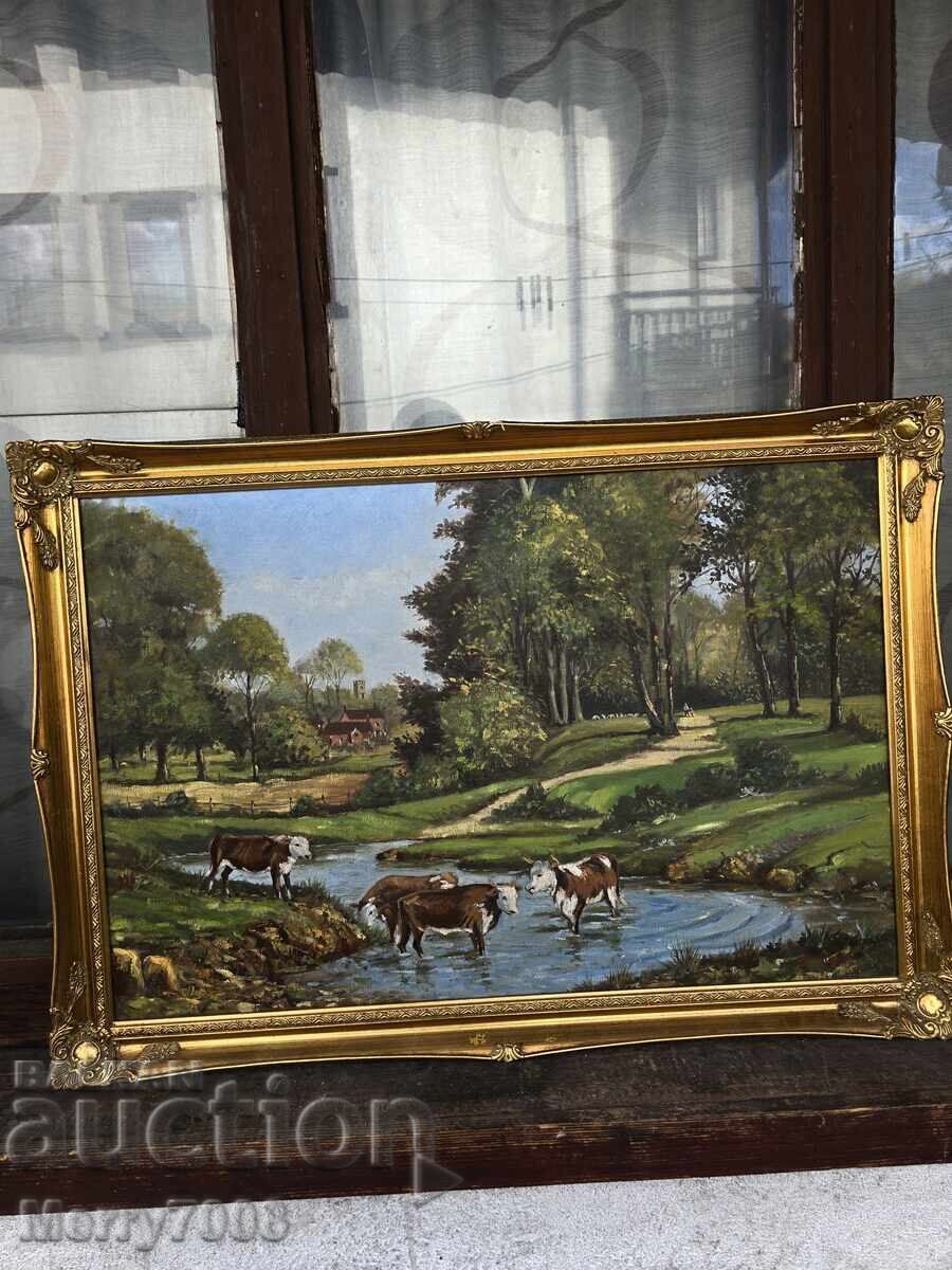 Vând tablou vechi, ulei pe pânză! cu preț € 110.00 | 215.14 BGN Vând tablou vechi, ulei pe pânză! cu preț € 110.00 | 215.14 BGN