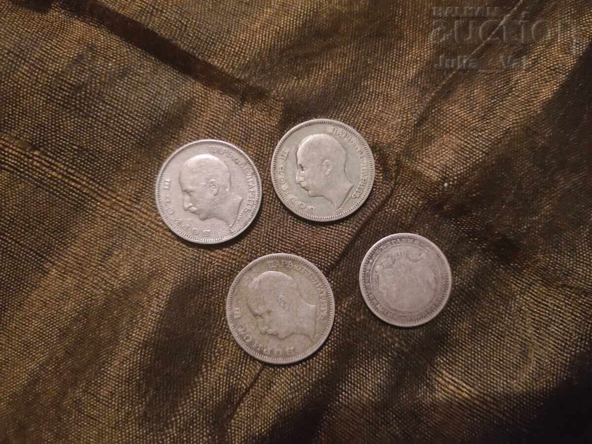 Lot de 4 monede bulgărești vechi de dinainte de 1945 - argint cu preț € 7.10 | 13.89 BGN