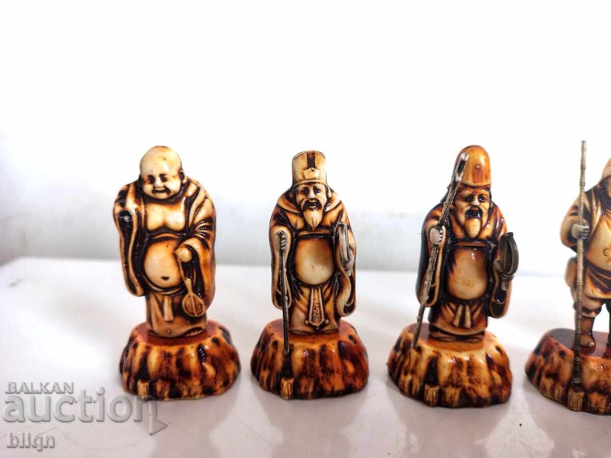 Licitație Minunată serie de figurine Cei 7 Zei ai Norocului din Japonia Licitație Minunată serie de figurine Cei 7 Zei ai Norocului din Japonia