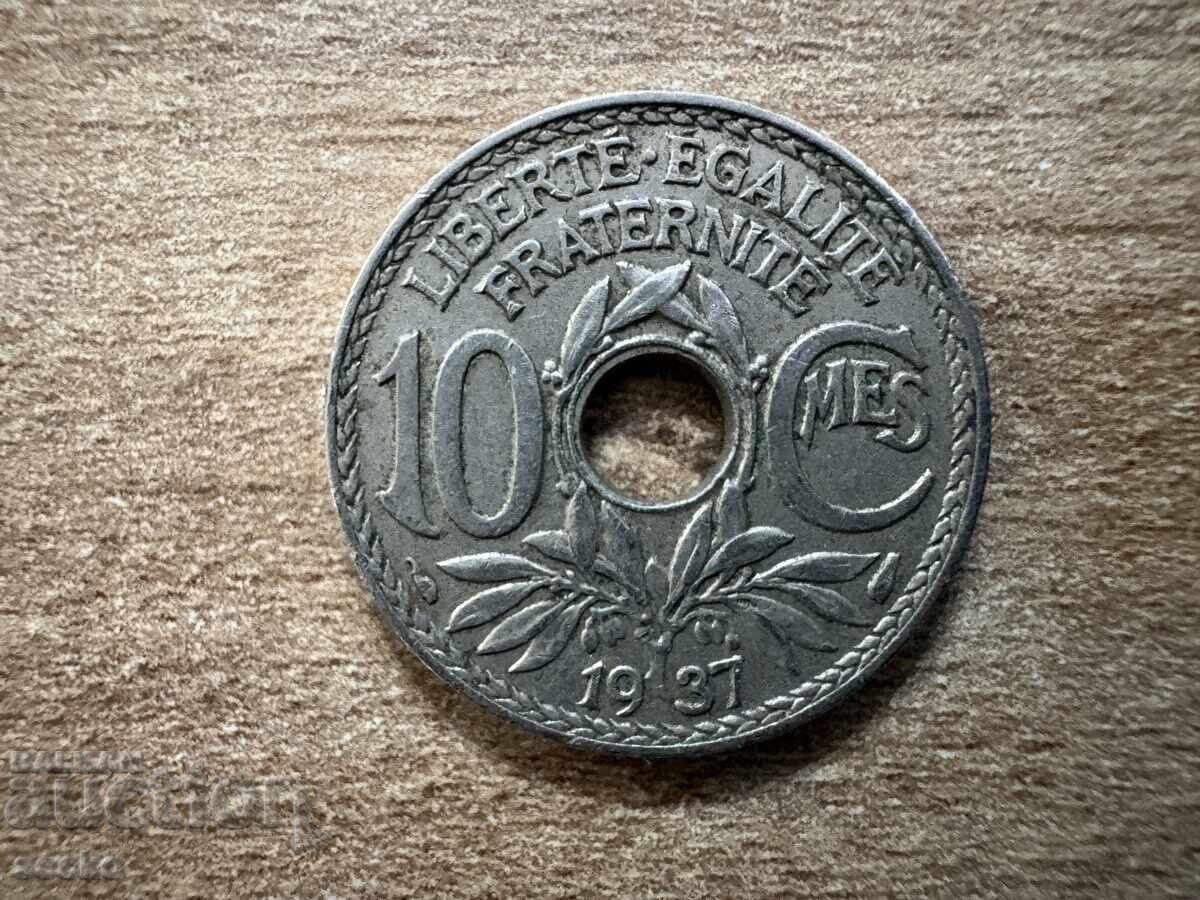 Franța - 10 centime (1937) Franța - 10 centime (1937)