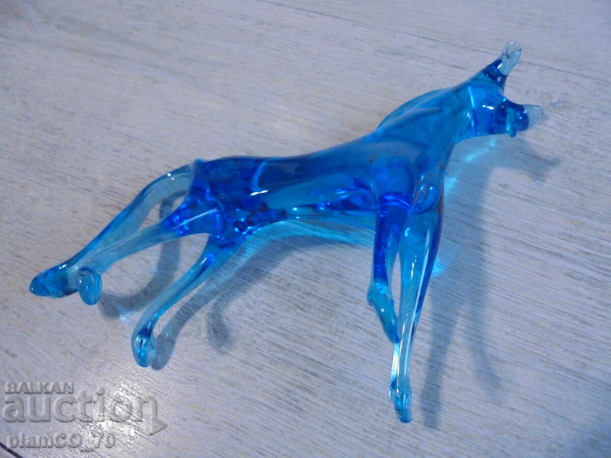 Licitație Nr. 8612 Figurină de colecție – căluț – sticlă albastră