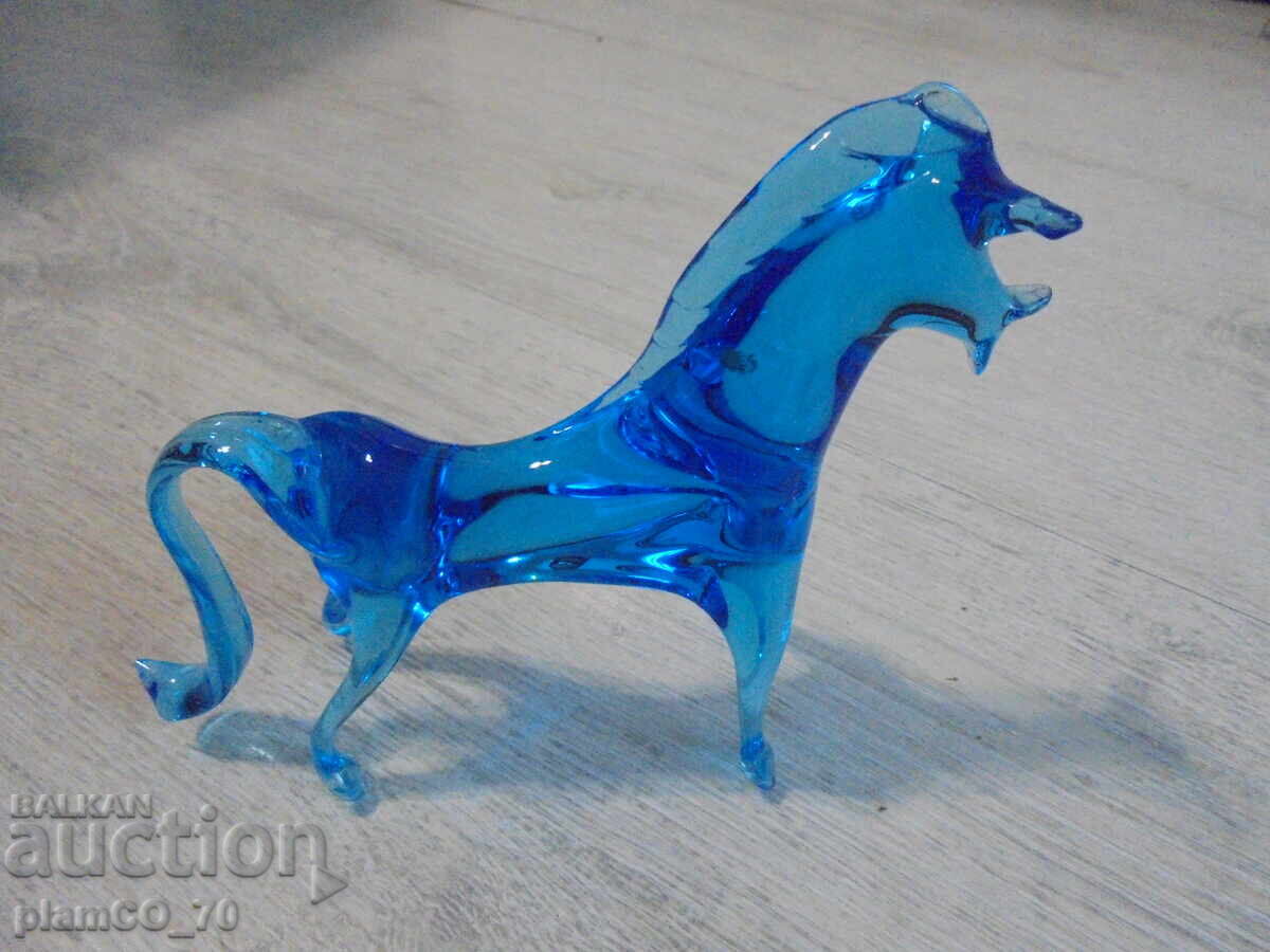 Livrarea Nr. 8612 Figurină de colecție – căluț – sticlă albastră