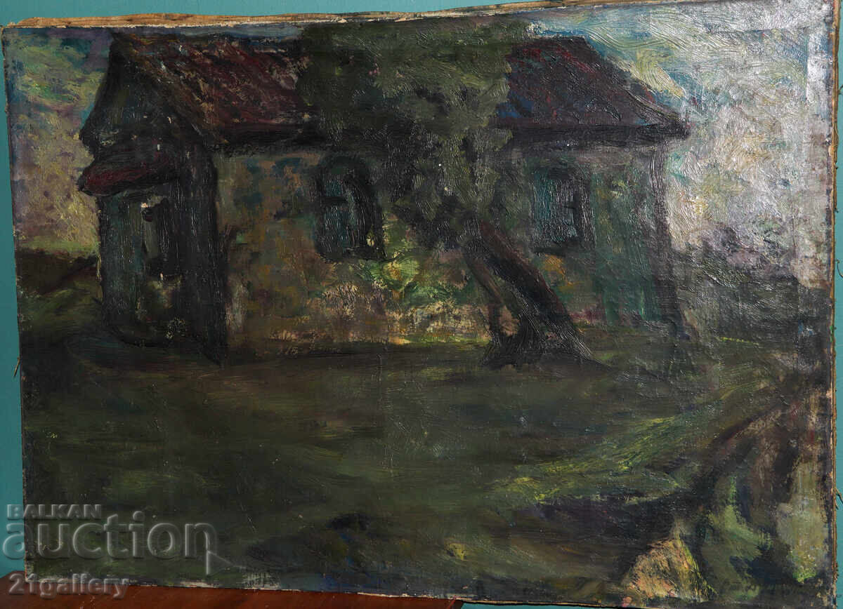 Auction Stanko Dimitranov landscape oil paints 1966 Auction Stanko Dimitranov landscape oil paints 1966