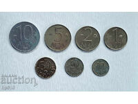 лот монети 1, 2, 5, 10 лева, 10, 20, 50 стотинки - 1992 г.