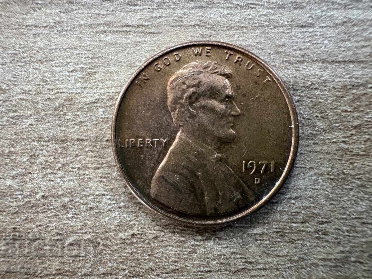 SUA - 1 cent (1971) - D cu preț € 0.08 | 0.16 BGN
