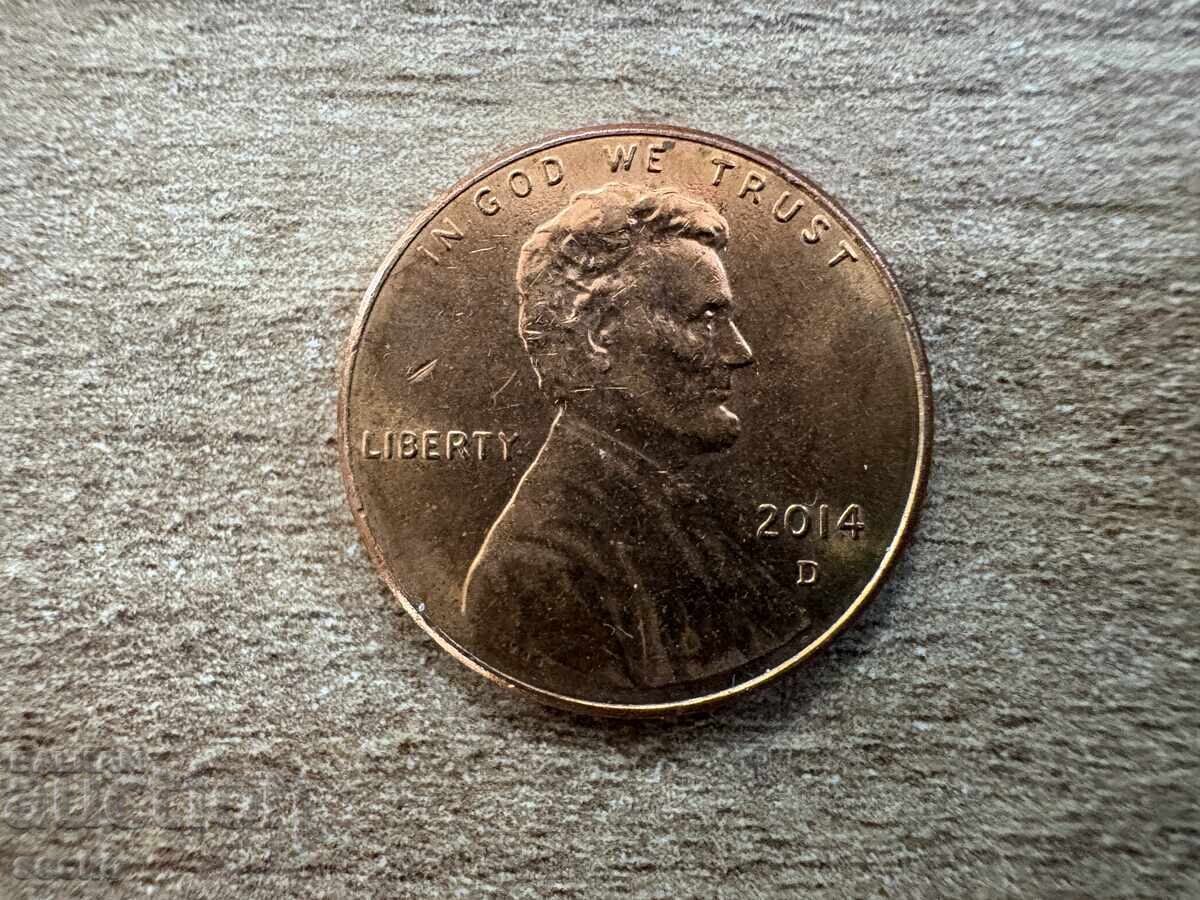 SUA - 1 cent (2014) - D cu preț € 0.08 | 0.16 BGN