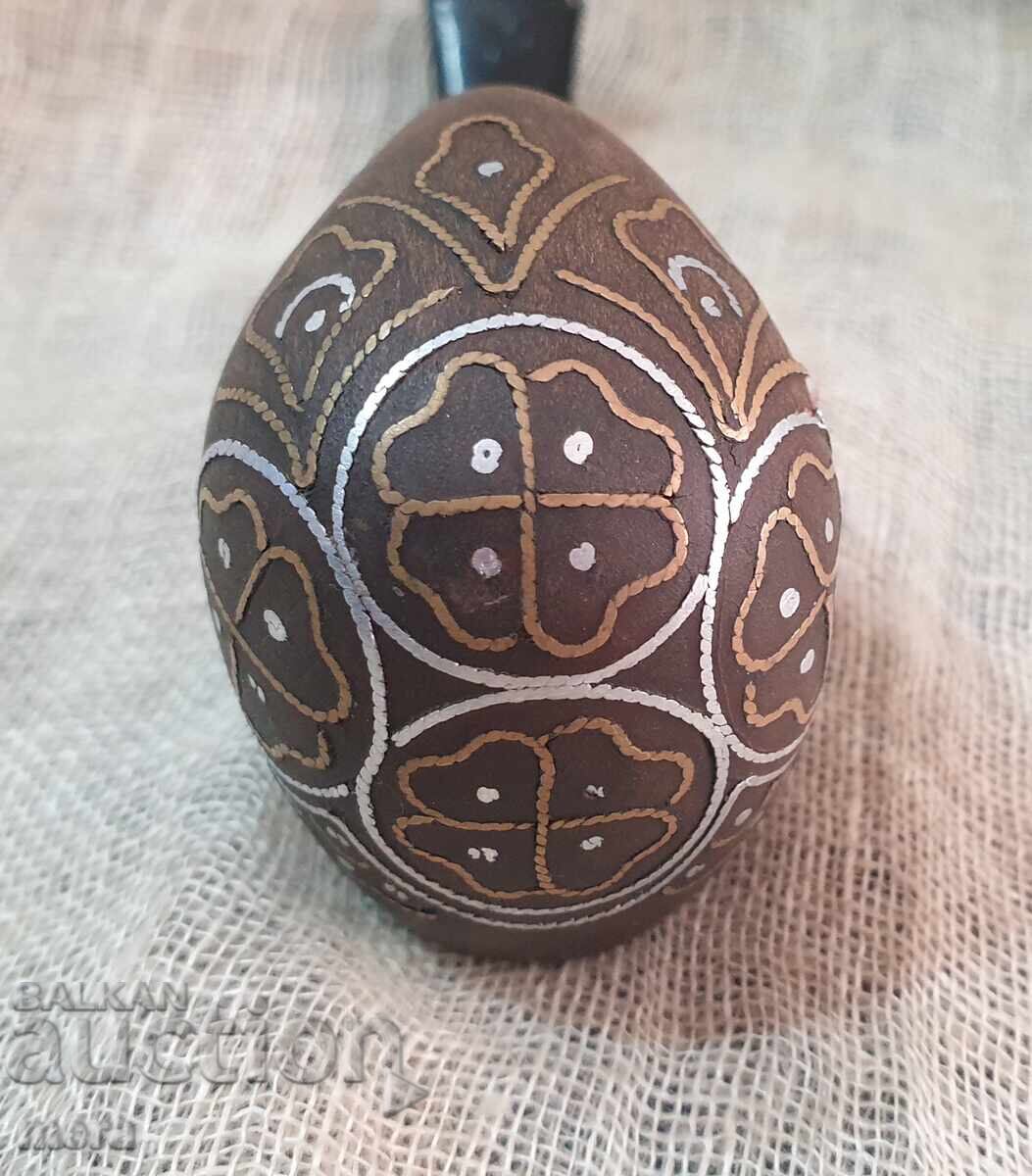 Pipă elegantă încrustată cu inserții din argint și alamă - 5
