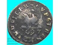 1 Heller 1697 Germania guvern - Bernhard de Saxa-Meiningen