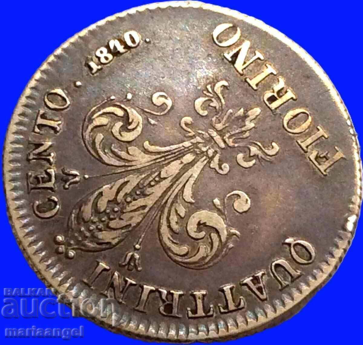 Delivery of Florence 100 quatrains 1840 Italy Fiorino Leopold II