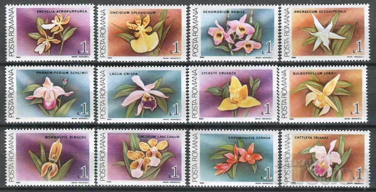Licitație România 1988 MnH - Floră, orhidee, flori Licitație România 1988 MnH - Floră, orhidee, flori