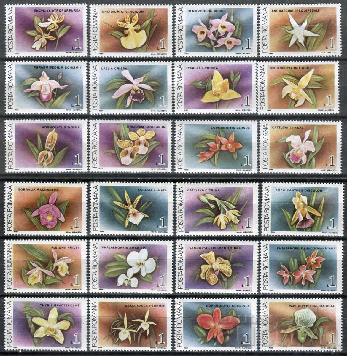România 1988 MnH - Floră, orhidee, flori România 1988 MnH - Floră, orhidee, flori