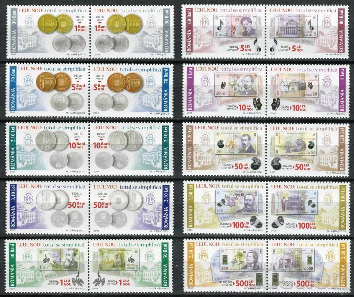 România 2005 MnH - Numismatică, bancnote și monede noi