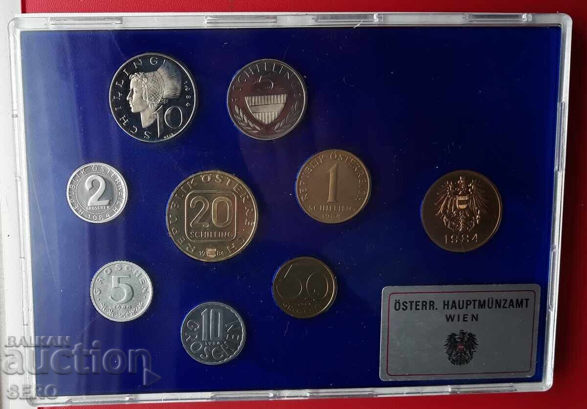 Австрия-СЕТ 1984 от 8 монети и 1 медал с цена € 12.00 | 23.47 лв.