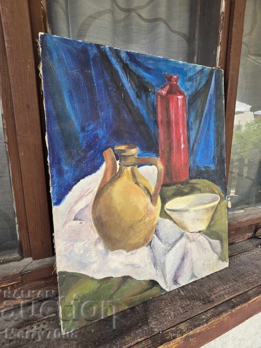 This is an old oil still life on canvas! with price € 119.00 | 232.74 BGN